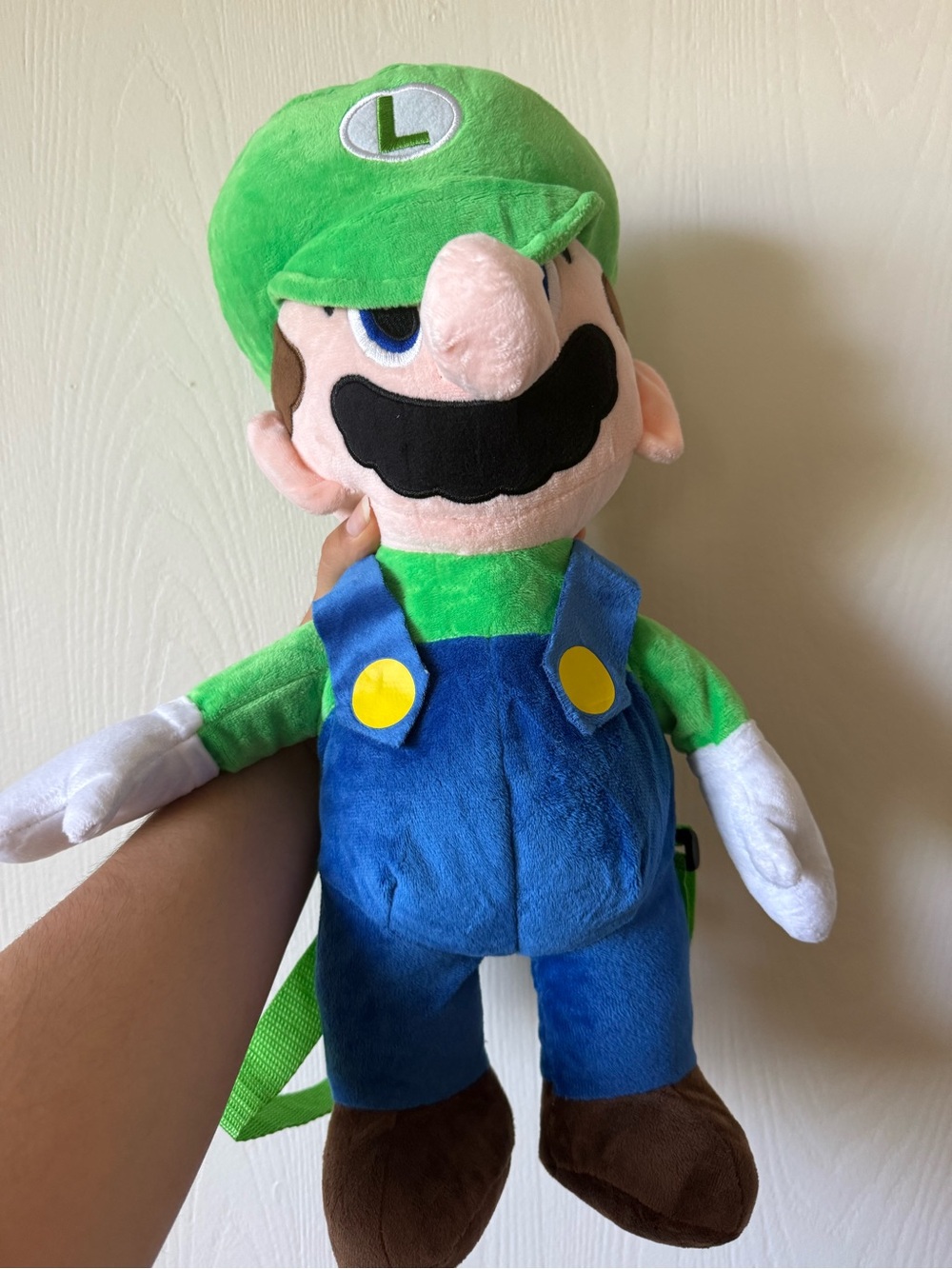 Super Mario Nintendo Luigi Plush Backpack Green Adjustable Straps